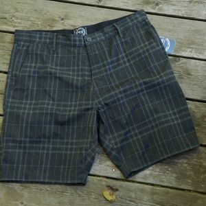 Lightweight Plaid Shorts Men's Size 36 Dark Grey